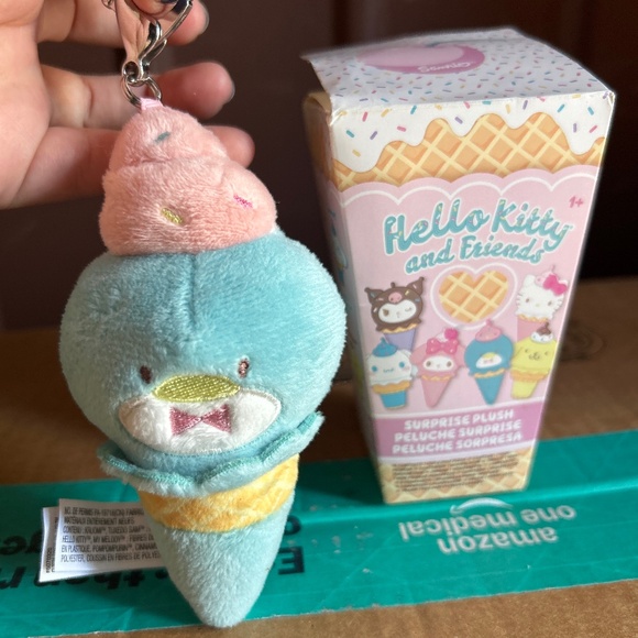 Sanrio Accessories - Sanrio Tuxedosam Icecream Cone Plushie Keychain